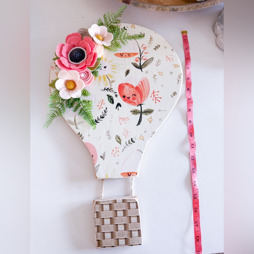 Floral Hot Air Balloon Wall Art Decor